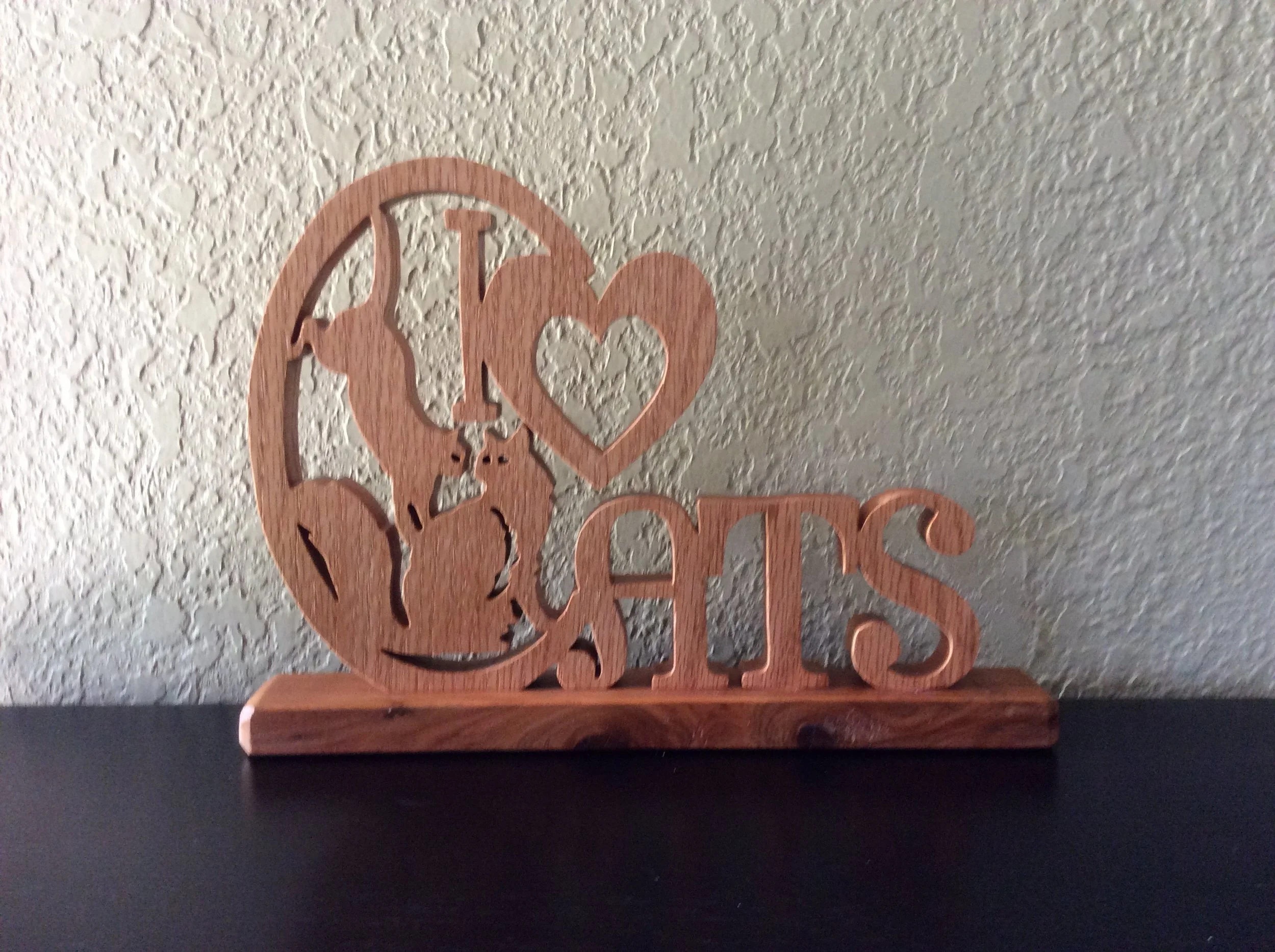 I Love Cats on a base