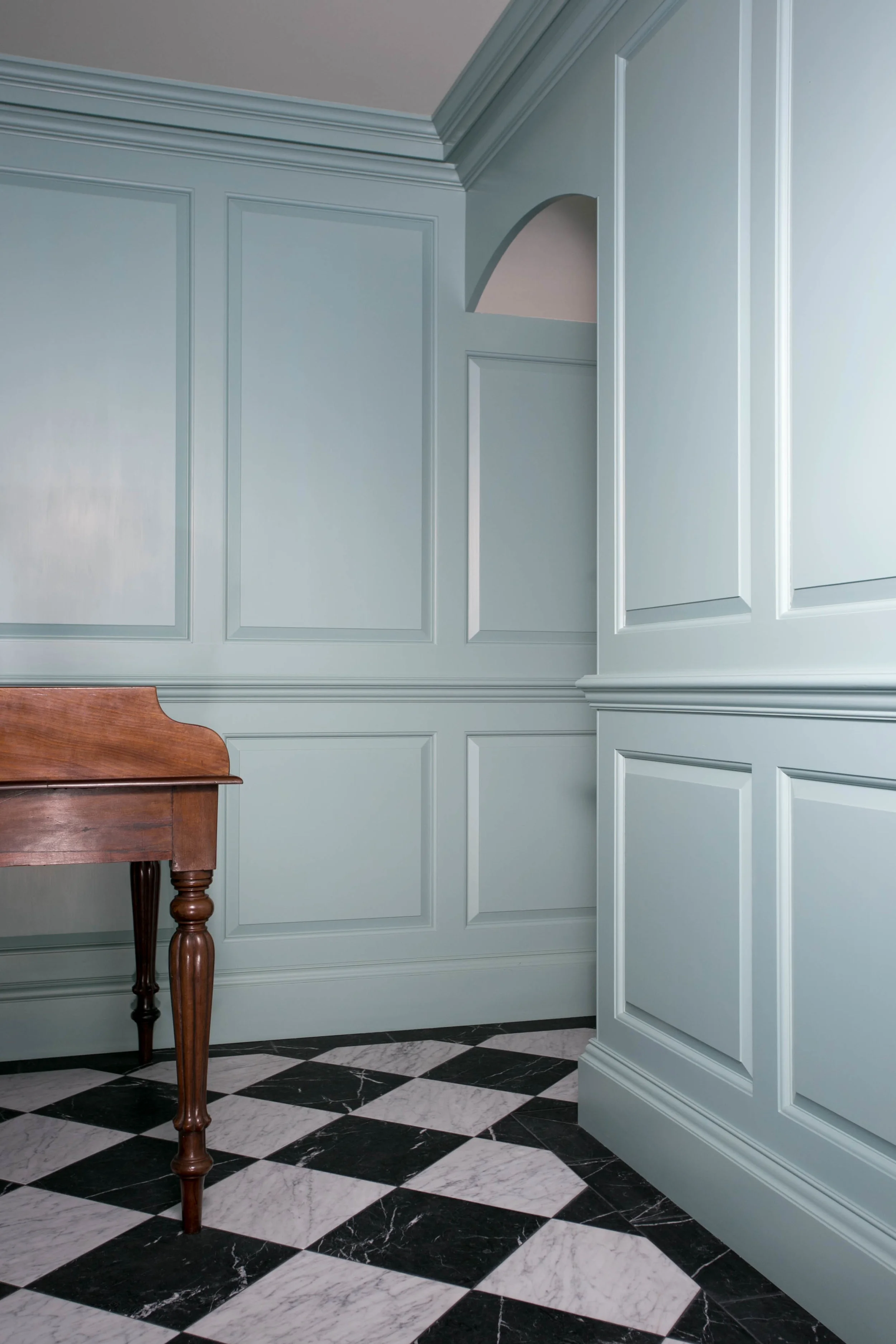 Marble Floor and full length panelling