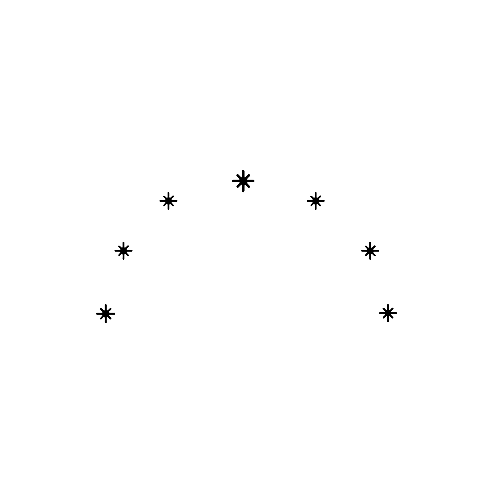 Pleiades, seven stars, broken down and arranged in a way that enlightens