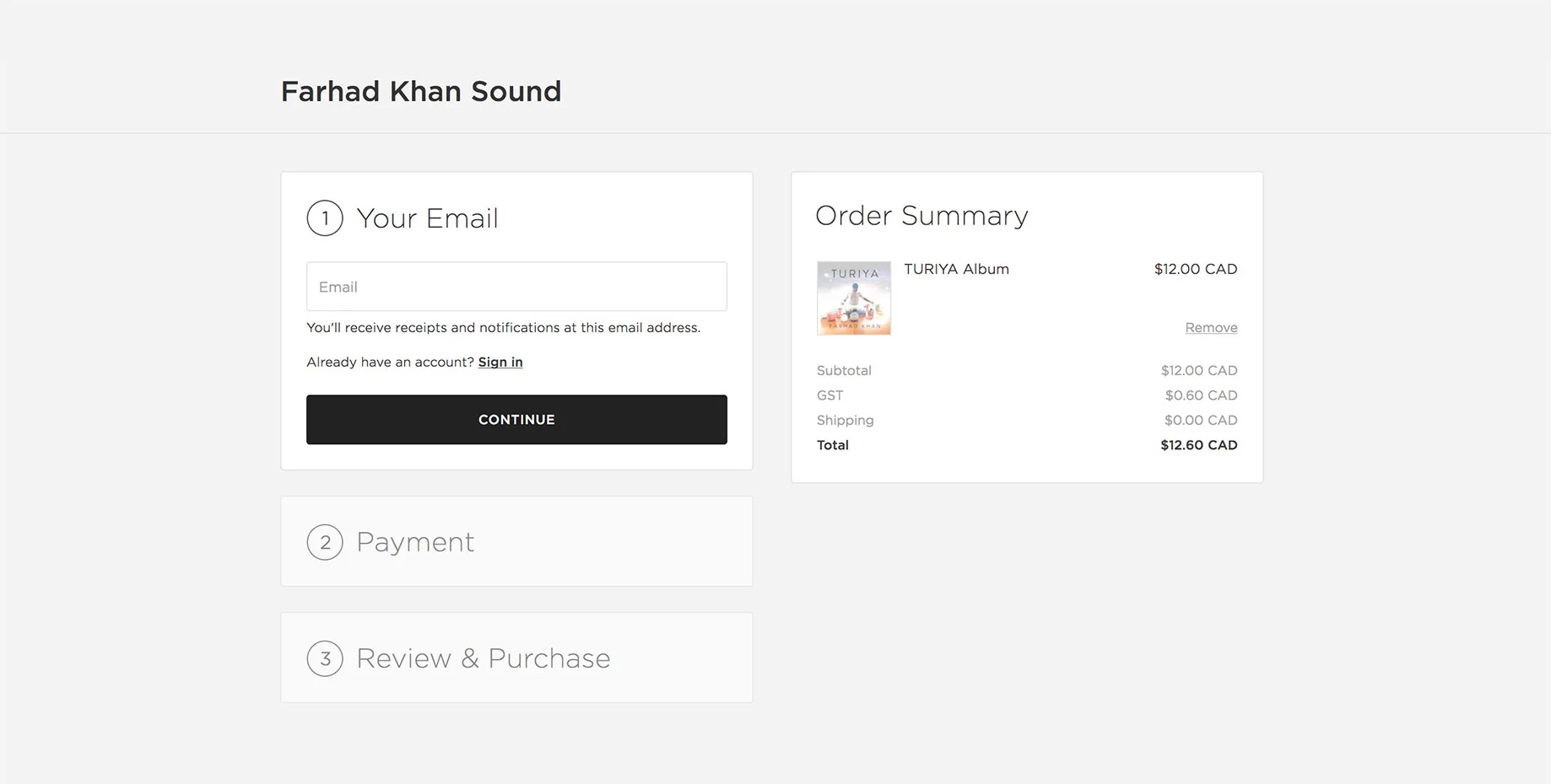 Commerce Experience, Setup with Checkout (Copy)