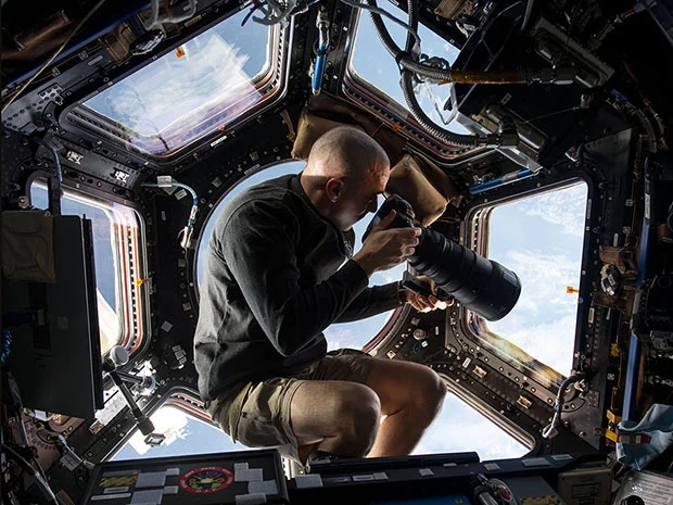We used footage shot from this cupola onboard the International Space Station during 2015. 