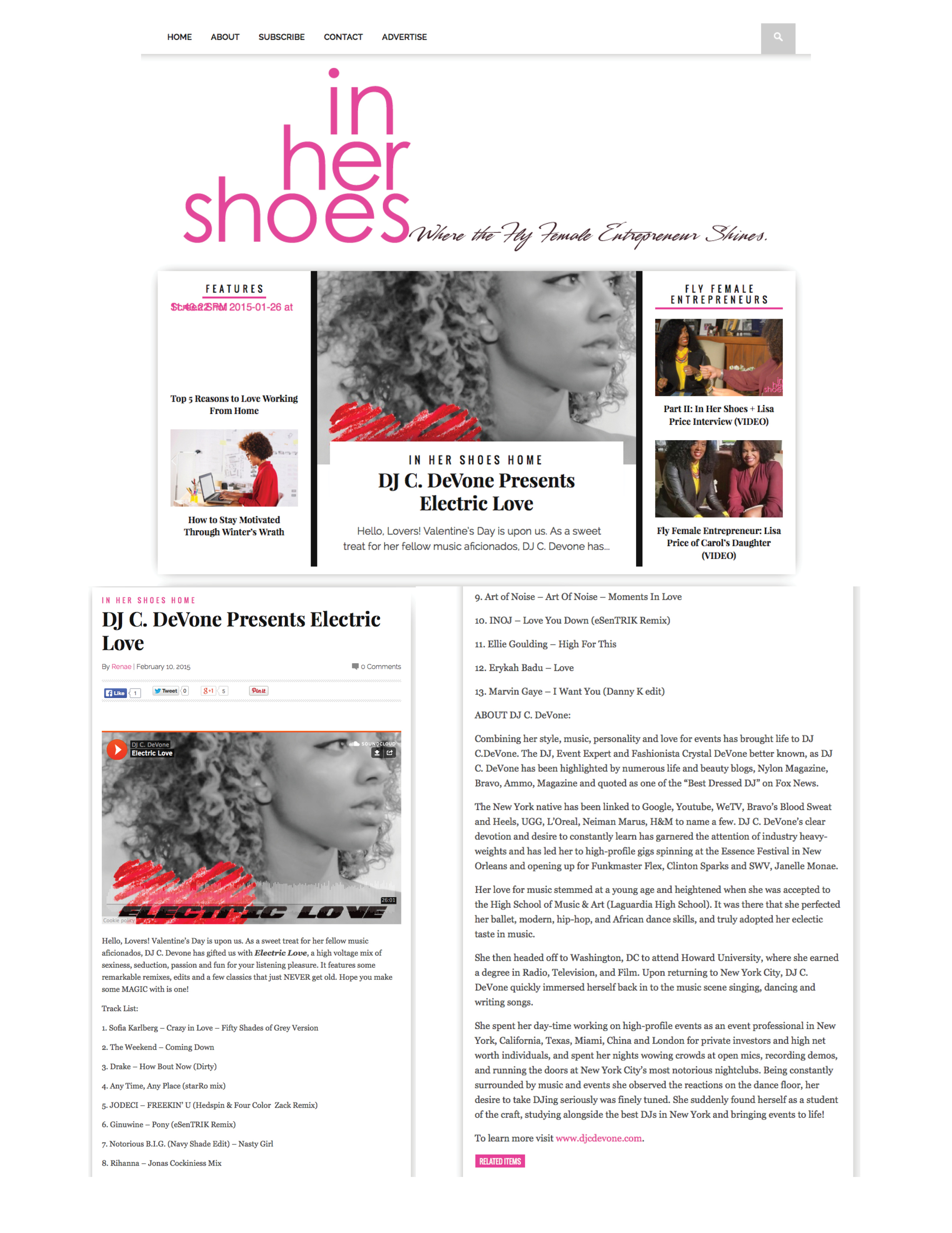 DJ C. DeVone's Valentine's Day Mix, Electric Love, Featured on InHerShoesblog.com