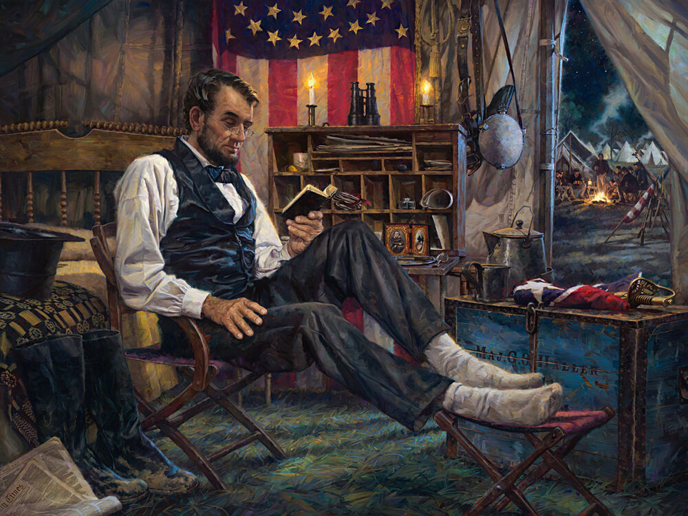 thumbnail image 2 of Nathan Greene 'Nowhere Else To Go' Abraham Lincoln Civil War Art Print 16x20 2 of 6