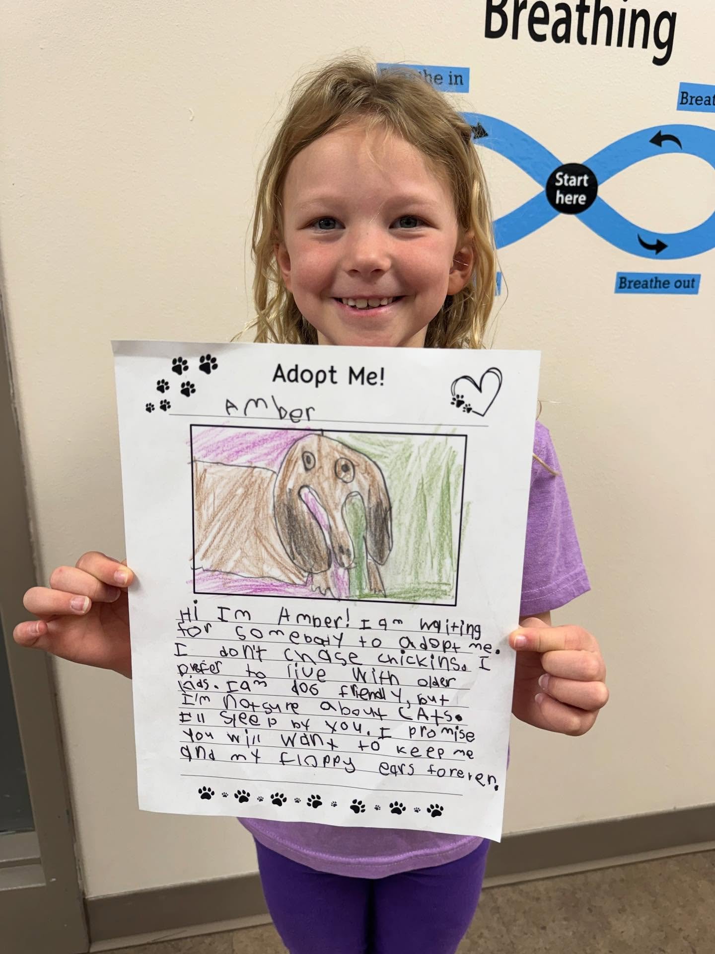 These adoption projects have brought us to tears in the BEST way&hellip; Mrs. Kusilek&rsquo;s 1st grade class did a project to help some of our overlooked dogs find their forever homes. The kiddos did a remarkable job and we cannot wait to show YOU!!