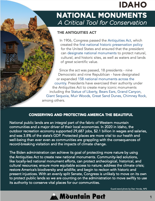 Idaho 1 - Mountain Pact Nat'l Monument Fact Sheets.png