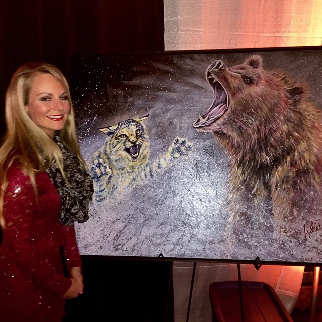Grizzly Scholarship Association, Original Painting Donation of "The Brawl" by Teshia