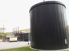 This 96,000-gallon tank in Dartmouth can process up to 30,000 gallons of organic waste daily. (Tim Faulkner/ecoRI News)
