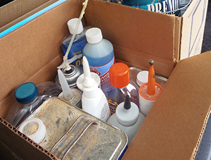 Get rid of the household hazardous waste in your basement or garage properly. (Donna DeForbes/ecoRI News)