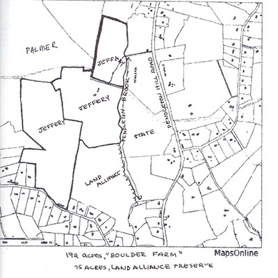 A map of the Jeffery’s property in North Stonington, Conn.