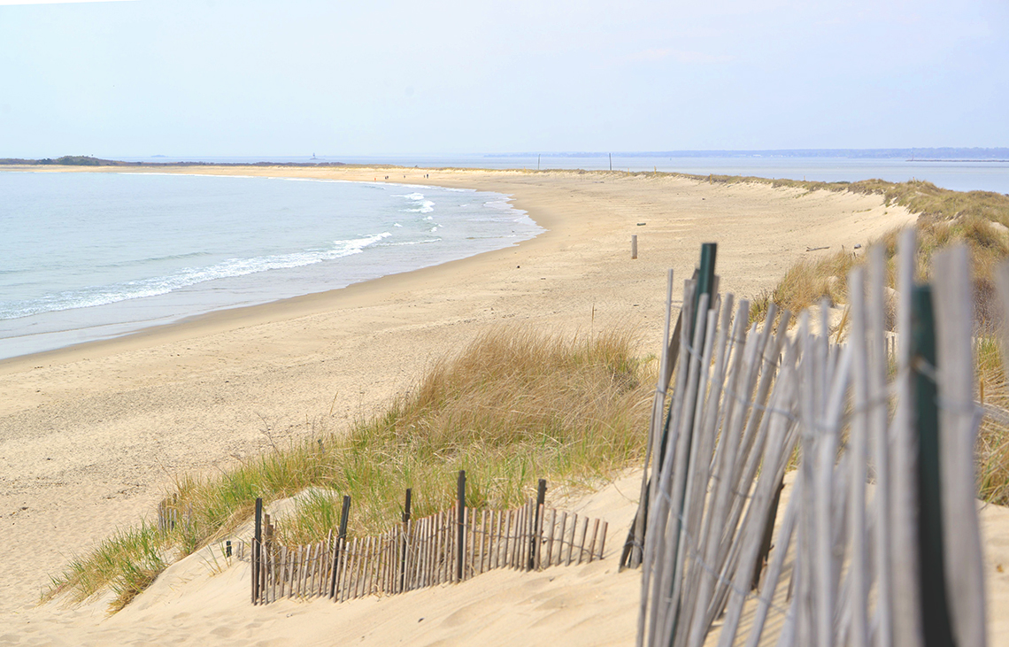 The view from the tallest dune on Napatree Point in Westerly, R.I. Napatree is considered a barrier headland, and its sands are constantly shifting. In fact, Napatree has migrated 200 feet landward in the past 73 years.