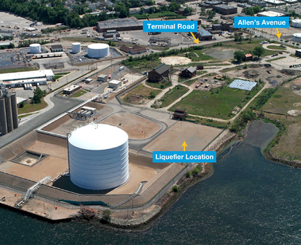 A new LNG project is being proposed for the Providence waterfront. (National Grid)