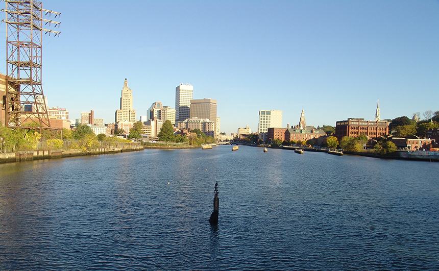 This pole-sitting cormorant is keeping an eye on Providence, but is Rhode island’s capital city keeping proper tabs on the Ocean State’s environment? (Frank Carini/ecoRI News)