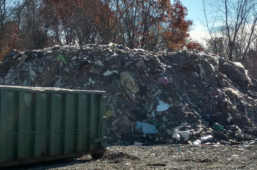 Construction debris recycler TLA/Pond View is still open even after the city of East Providence and the state have tried to close it. Now another recycling-like business is operating in Rumford and residents aren’t happy. (Tim Faulkner/ecoRI News photos)