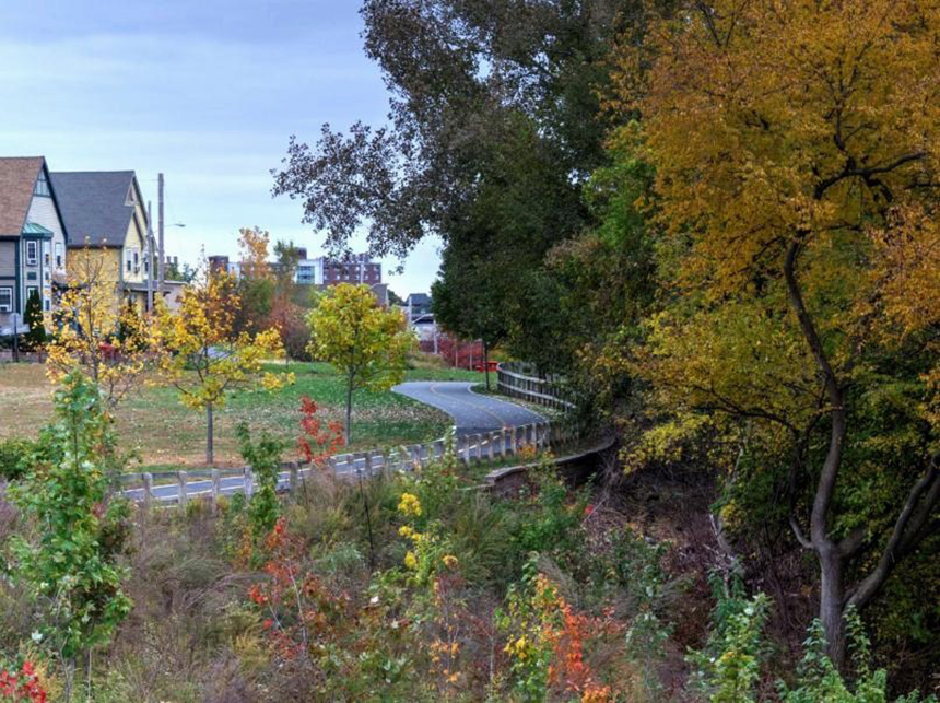 The Woonasquatucket River Greenway snakes from Providence Place mall into Johnston along the Woonasquatucket River. Johnston is now considering whether to study options to extend the bike path northward to its border with Smithfield. (WRWC)