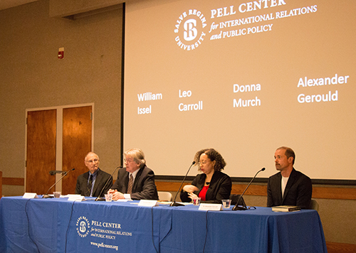 A panel of experts recently spoke at Salve Regina University about the U.S. criminal justice system. (Pearl Macek/ecoRI News)