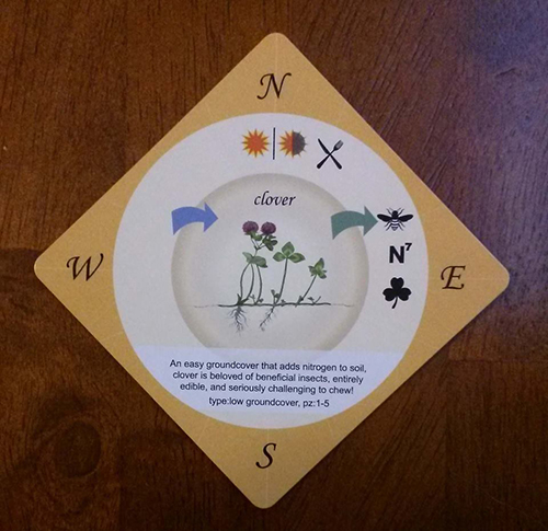 One of the cards in Karl Treen’s ‘Food Forest’ game. (Permaculture Providence)