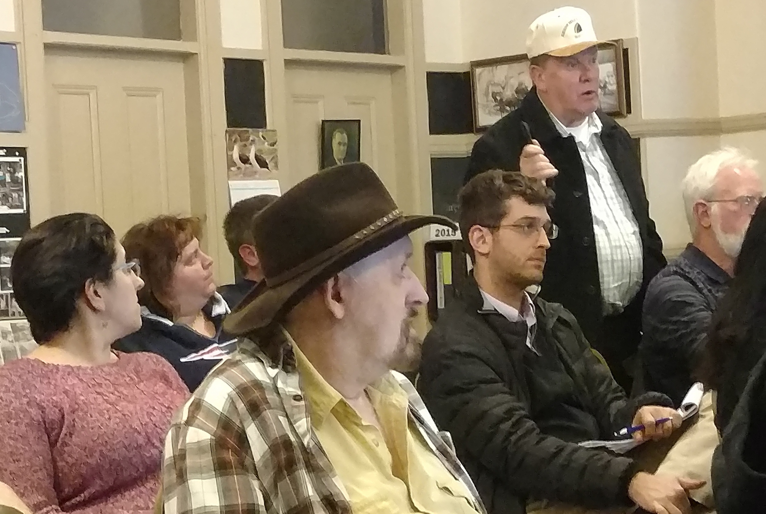 Burrillville, R.I., residents spoke against the proposed natural-gas power plant during a March 24 workshop. (Tim Faulkner/ecoRI News)