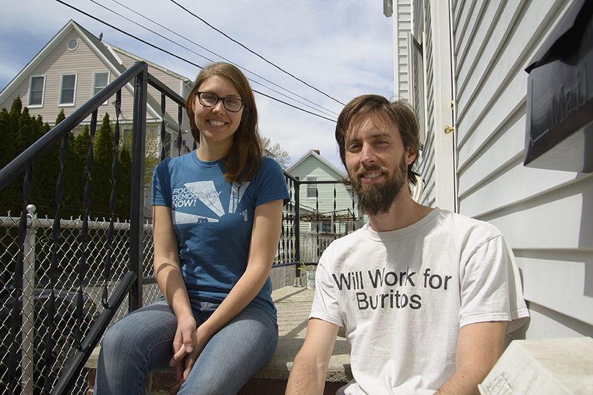 Providence residents Erin Umstead and Danny Kirschner have embraced the idea of living more sustainably and responsibly. (Joanna Detz/ecoRI News photos)