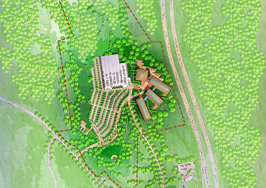 The proposed 420,000-square-foot corporate banking campus would be built on 109 acres of forestland in Johnston. (Citizens Bank)