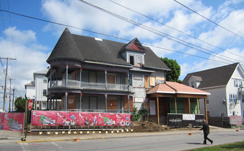 It might not look like much now, but there are grand plans for this former drug den across the street from Central Falls High School. (Nicholas Boke/ecoRI News photos)