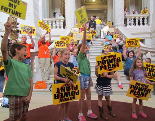Plenty of people, both young and old, have voiced their opposition to the power plant proposed for Burrillville, R.I. (Tim Faulkner/ecoRI News)