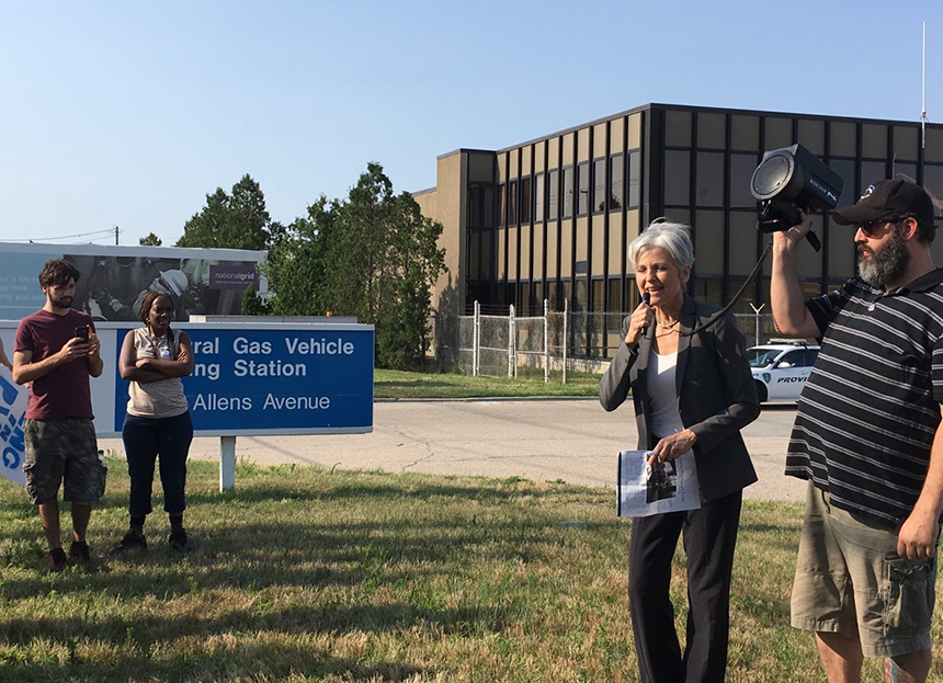 Presumptive Green Party presidential candidate Dr. Jill Stein spoke at the July 20 event in Providence. (Sophie Kasakove/ecoRI News)