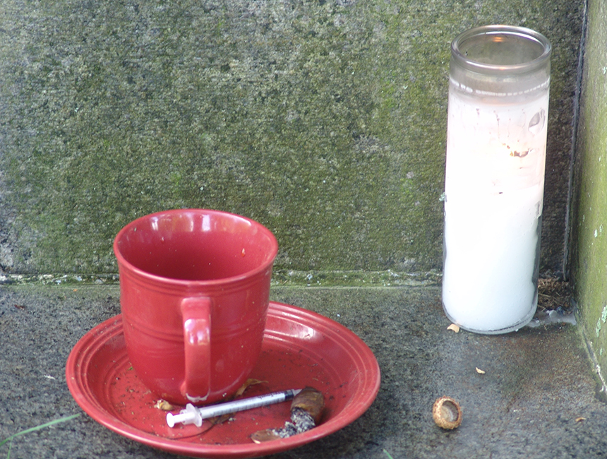 The Grace Church Cemetery in Providence is ‘home’ to some of the city’s homeless, some of whom have substance-abuse problems and/or have mental-heath issues.