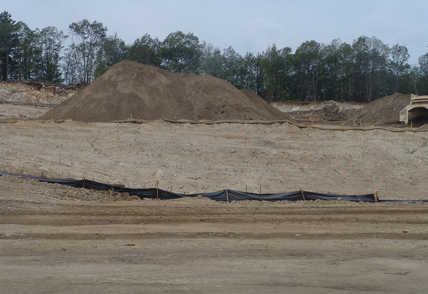 Some 60 acres of forest in Johnston, R.I., were bulldozed this year to make room for a 420,000-square-foot office park. The Johnston Land Trust was mum on the subject. (Frank Carini/ecoRI News)