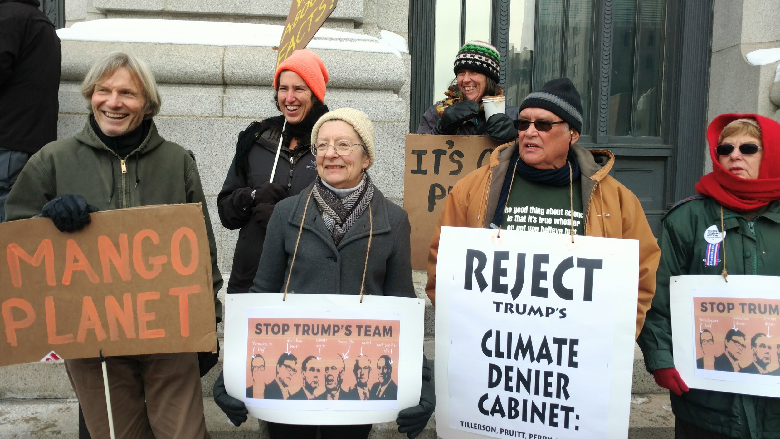 Environmental activists staged a march and rally in downtown Providence on Jan. 9. (Tim Faulkner/ecoRI News)