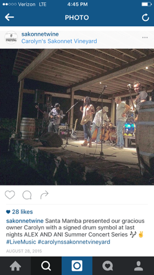 A 2015 vineyard concert. (Instagram/Carolyn’s Sakonnet Vineyard)