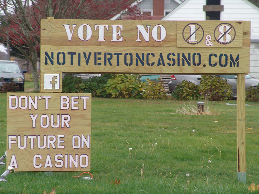 Despite plenty of opposition, including from Stafford Road neighbors, voters last year approved both the local and statewide ballot questions to build a casino in Tiverton, R.I. (Frank Carini/ecoRI News)