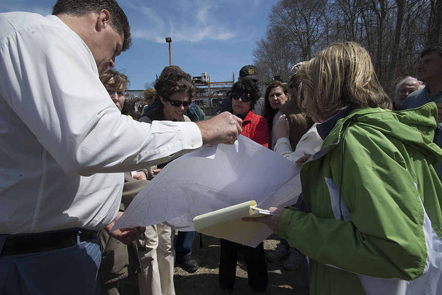 Area residents were joined by town officials and Twin River representatives for the recent casino site visit.