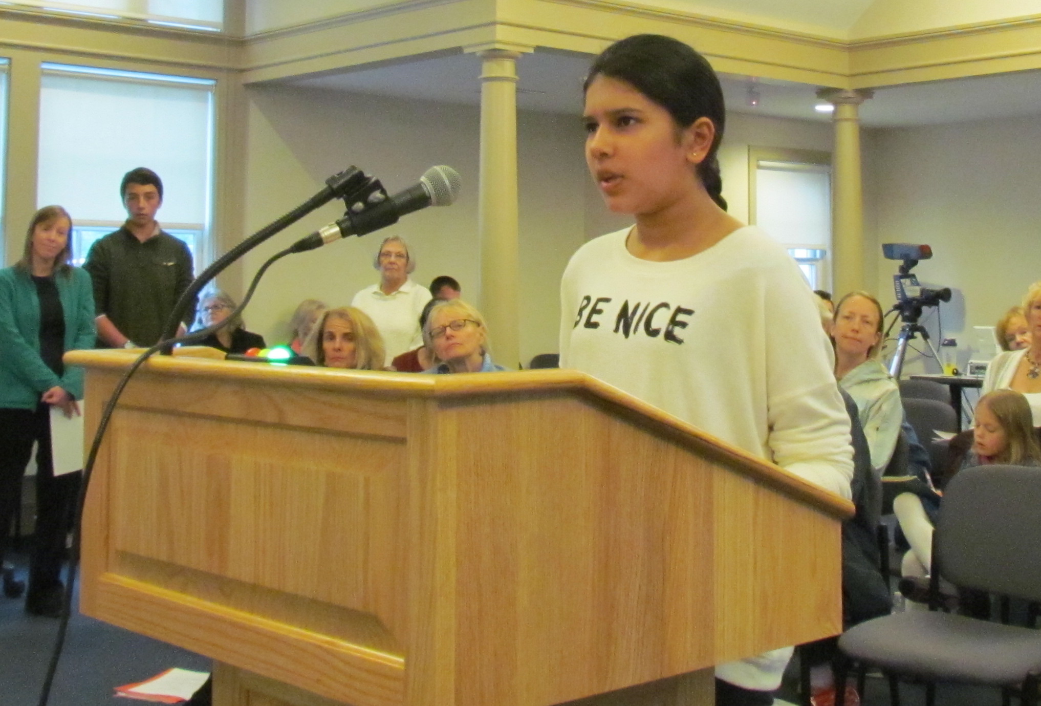 Simar Randhawa was one of several kids to testify at the May 1 Middletown Town Council meeting. (Tim Faulkner/ecoRI News photos)
