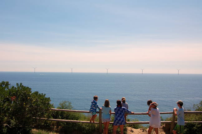 The Block Island Wind Farm has become a tourist attraction. (Phil McKenna/InsideClimate News)
