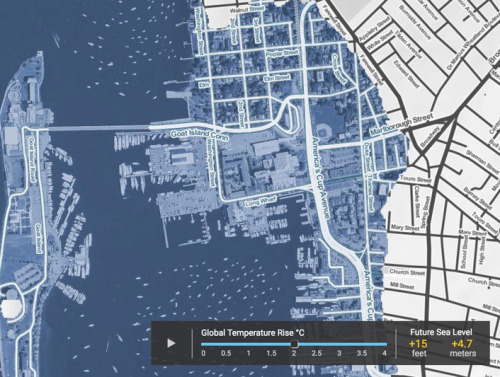 The graduate students used augmented- and virtual-reality technology to present futuristic visions of Newport’s historic Point Neighborhood, which is increasingly threatened by the effects of climate change. (RISD)