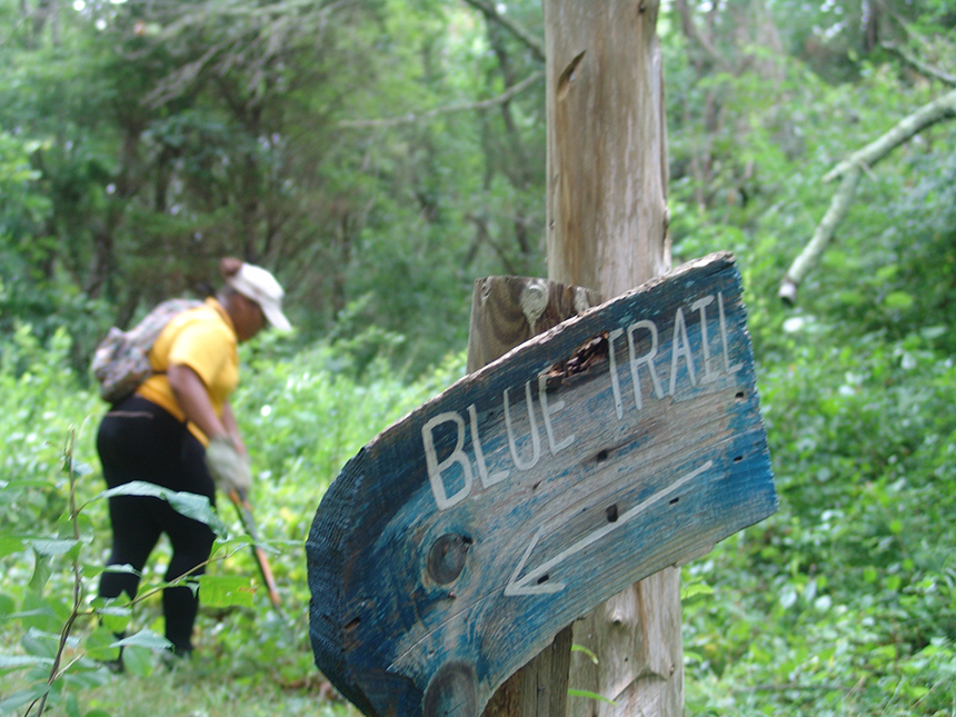 The Rhode Island Youth Conservation League employs teenagers to work at the state’s collection of preserved space, such as the Emilie Ruecker Wildlife Refuge in Tiverton. (Frank Carini/ecoRI News photos)