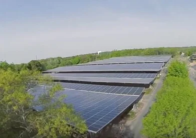 Solar panels cover 800 parking spots at Bristol Community College’s Fall River, Mass., campus. (Fuss & O’Neill)