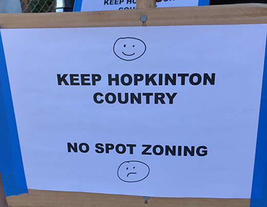 These homemade signs keep popping up in Hopkinton yards. (Frank Carini/ecoRI News)