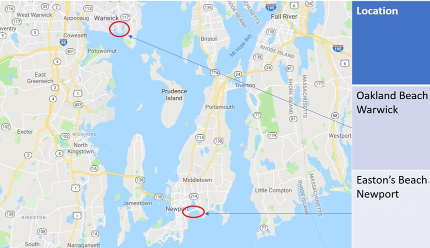 A joint project by the Rhode Island Department of Health and Clean Ocean Access examined water-quality issues at two popular beaches. (DOH/COA)