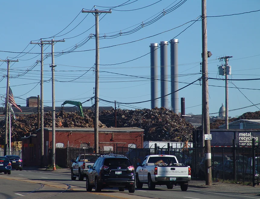 The industrial waterfront off Allens Avenue in Providence hasn’t been kind to South Providence and Washington Park. (Frank Carini/ecoRI News photos)