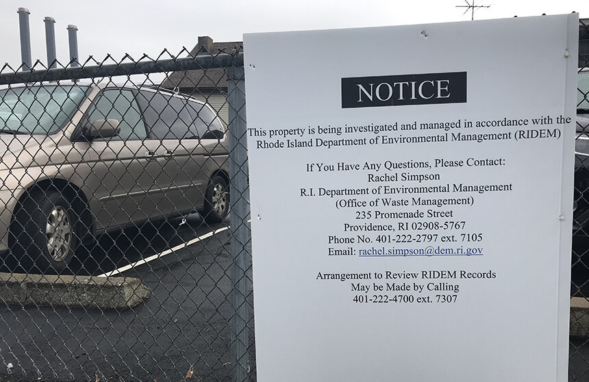 This sign is in reference to a property at 66, 70, and 80 South St., 218 Chestnut St., and 345 and 349 Richmond St. in Providence. (Frank Carini/ecoRI News)