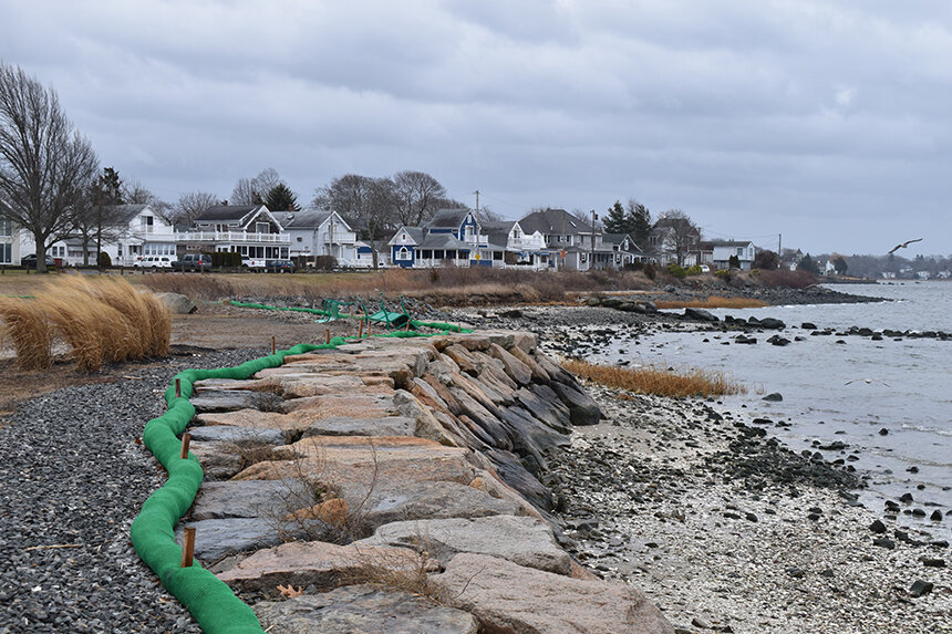 Barrington’s Bay Spring neighborhood, along the banks of where the Providence River meets Narragansett Bay, is one of the state’s most exposed areas. (Frank Carini/ecoRI News)