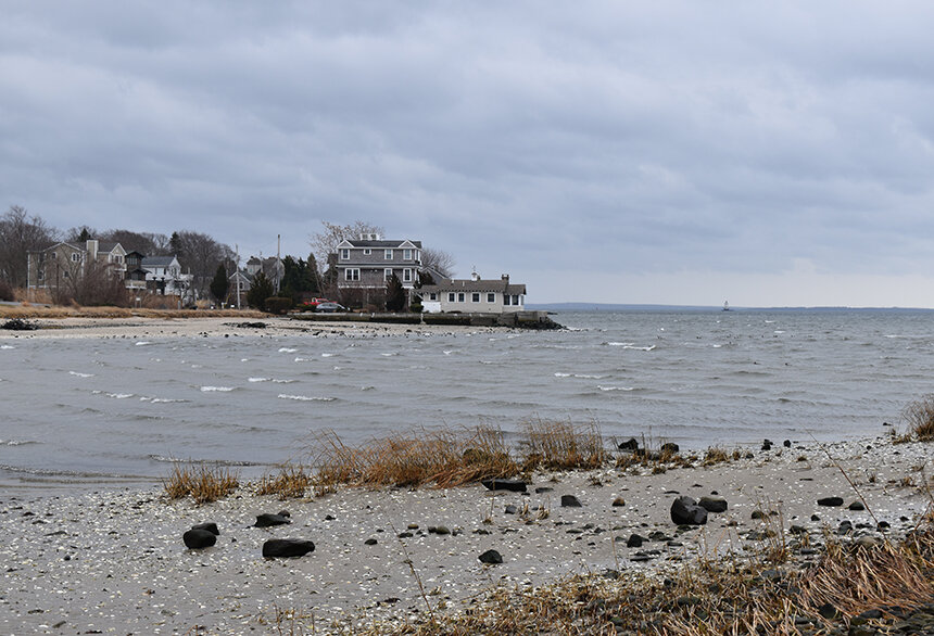 Up until the middle of the 20th century, Allin’s Cove in Barrington was bordered by about 30 acres of salt marsh. Much of that marsh is now gone, filled in to accommodate development. (Frank Carini/ecoRI News)