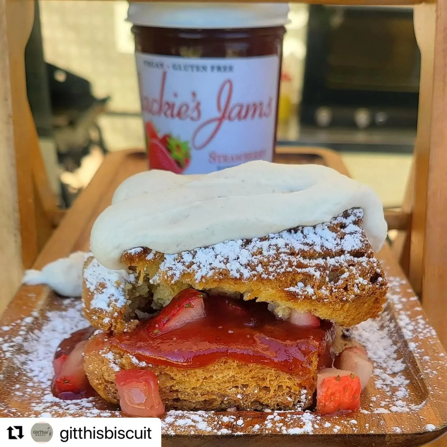 Check out @gitthisbiscuit at the @chulavistafarmersmarket on Sunday.  They are baked fresh on site.