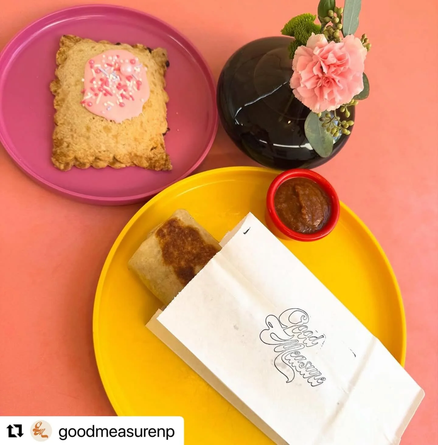 Check out @goodmeasurenp for this weeks new stuff. Toaster Strudels made with @jackiesjams Guava Jam. 
This week&rsquo;s lineup also includes 
🌯 Roasted poblano, bell pepper, potato &amp; onion with Peruvian beans, eggs, and pasilla crema.