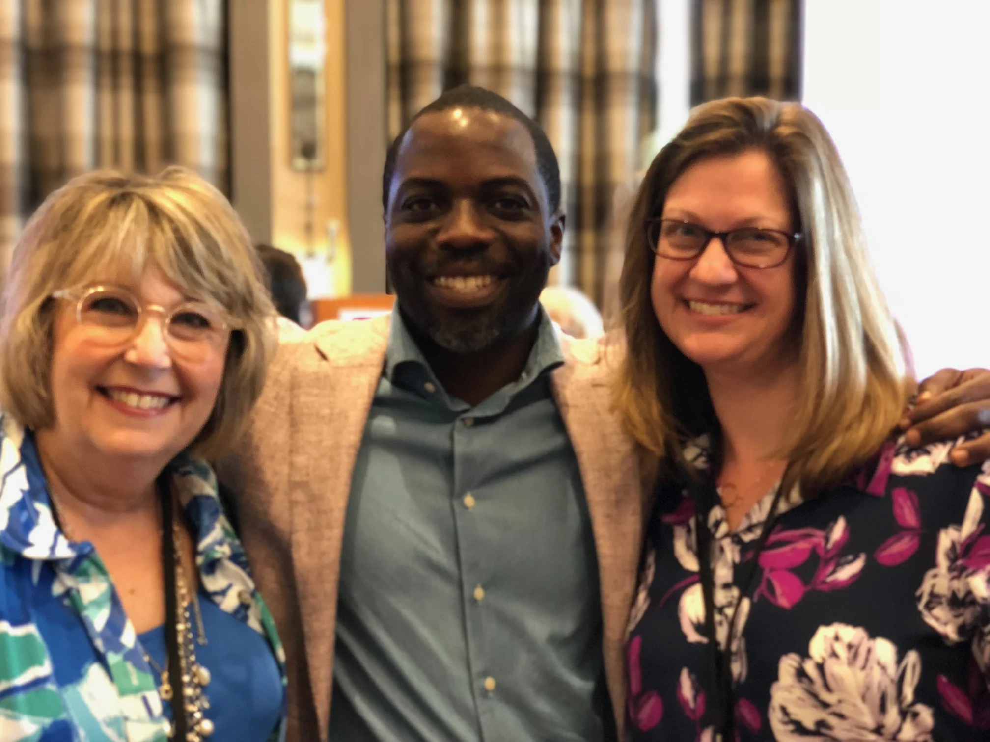 TAEA President Kathy Dumlao (right) and me (left) with Derek Fordjour (center).