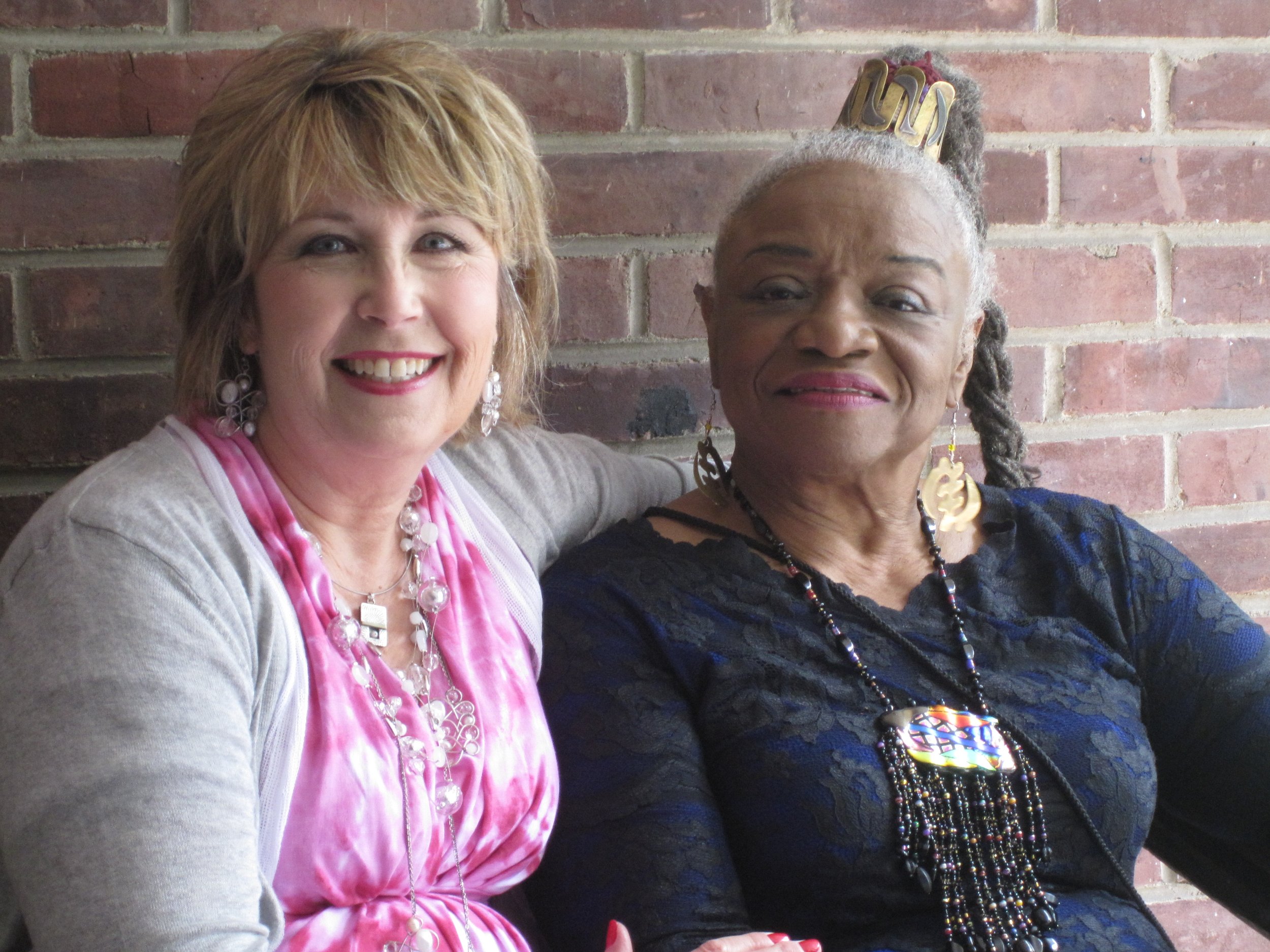 Melody Weintraub and Faith Ringgold on Faith's front porch. (2011)
