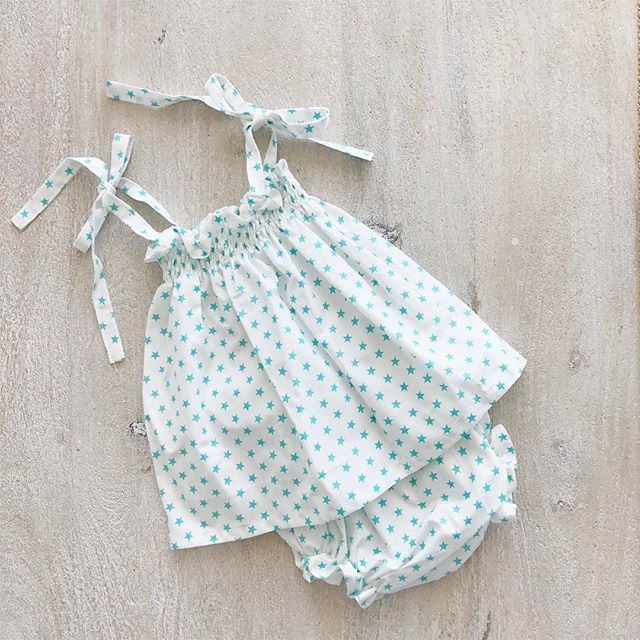 Mint Stars β¨β¨β¨ #summer #dress #baby #girl #fashion #cotton #BabiesAreBabies #collection #european #style #handmade #MadeInSpain #melbourne #clothing #kidsfashion #RowingAndCo