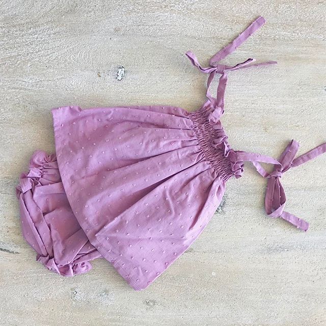 California Summer Dress... this mauve hue is πππ #summer #dress #cotton #baby #girl #BabiesAreBabies #collection #handmade #MadeInSpain #Kidsfashion #european #style #melbourne #RowingAndCo