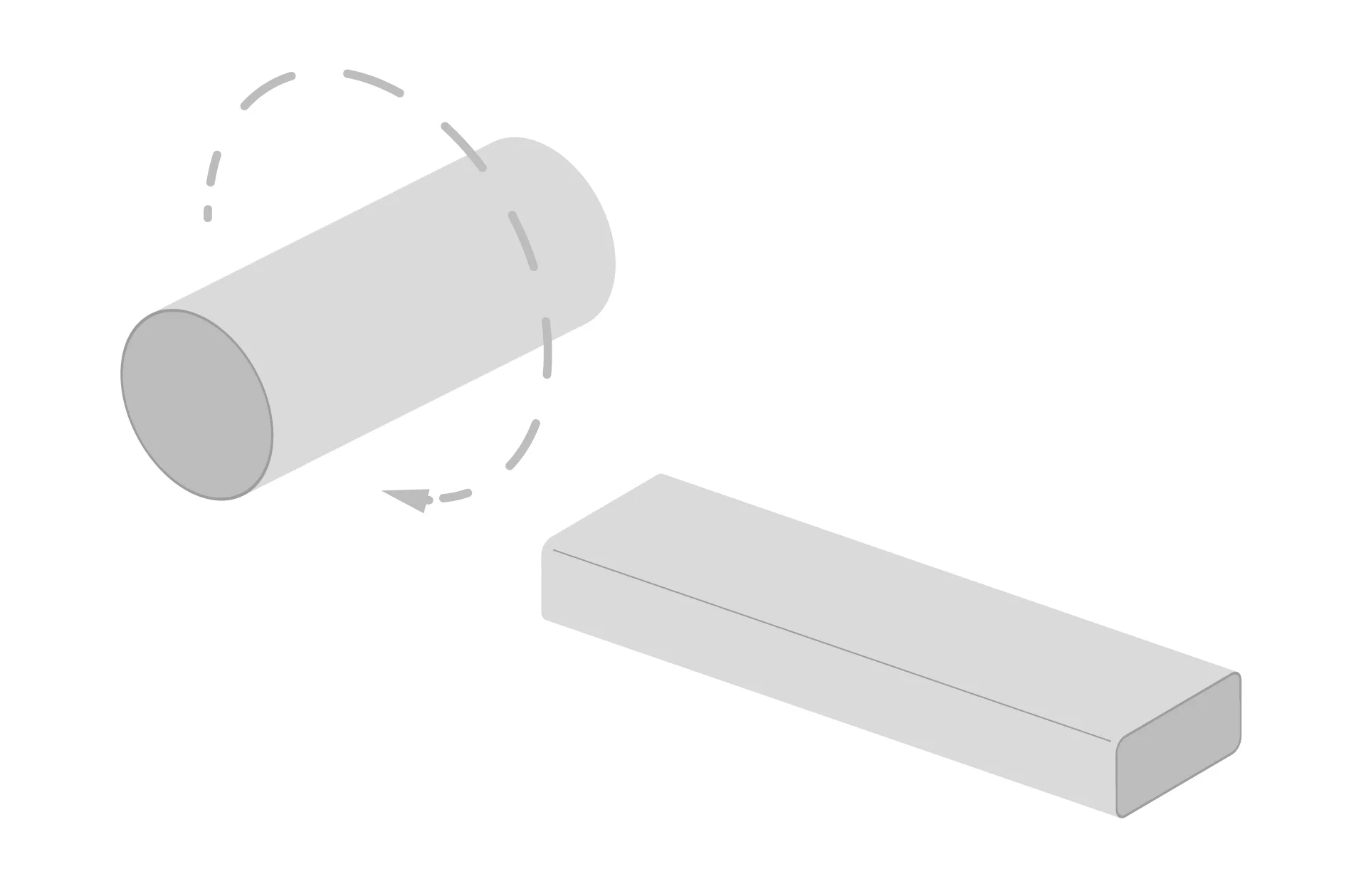 The cylinder evokes the rotation, it allows to turn The bar evokes stability, it allows to have a good grip